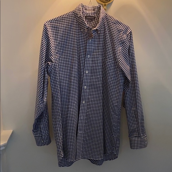 Long sleeve Lands’ End blue and white check - Picture 1 of 2